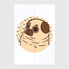 Магнитный плакат 2Х3 с принтом Мечта мопса , Полимерный материал с магнитным слоем | 6 деталей размером 9*9 см | арт | бургер | милая собака | мило | милый мопс | мопс | пицца | рисунок | собака | стикер | фастфуд