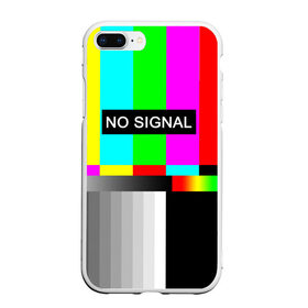 Чехол для iPhone 7Plus/8 Plus матовый с принтом NO SIGNAL , Силикон | Область печати: задняя сторона чехла, без боковых панелей | Тематика изображения на принте: no signal | не работает | нет сигнала | полосы | профилактика | радуга