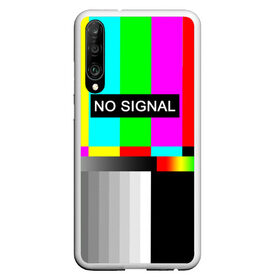 Чехол для Honor P30 с принтом NO SIGNAL , Силикон | Область печати: задняя сторона чехла, без боковых панелей | no signal | не работает | нет сигнала | полосы | профилактика | радуга