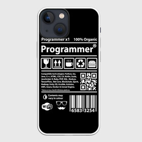 Чехол для iPhone 13 mini с принтом Programmer ,  |  | google | javascript | joma | tech | инженер | информатика | код | кодирование | программирование | программист | разработка | разработчик | технология