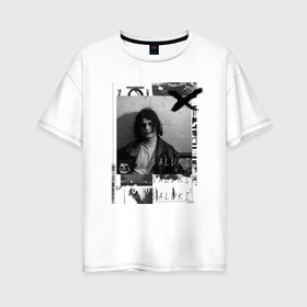 Женская футболка хлопок Oversize с принтом Saluki , 100% хлопок | свободный крой, круглый ворот, спущенный рукав, длина до линии бедер
 | rap | saluki | saluki rap | рэп | рэпер | салюки