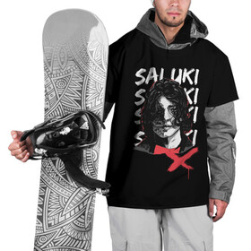 Накидка на куртку 3D с принтом SALUKI , 100% полиэстер |  | rap | saluki | saluki rap | рэп | рэпер | салюки