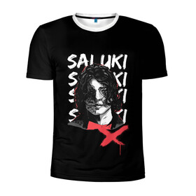 Мужская футболка 3D спортивная с принтом SALUKI , 100% полиэстер с улучшенными характеристиками | приталенный силуэт, круглая горловина, широкие плечи, сужается к линии бедра | Тематика изображения на принте: rap | saluki | saluki rap | рэп | рэпер | салюки