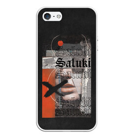 Чехол для iPhone 5/5S матовый с принтом SALUKI , Силикон | Область печати: задняя сторона чехла, без боковых панелей | rap | saluki | saluki rap | рэп | рэпер | салюки