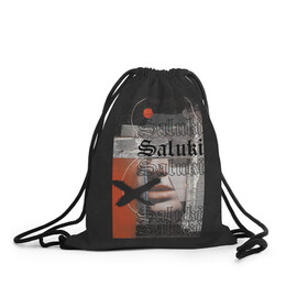 Рюкзак-мешок 3D с принтом SALUKI , 100% полиэстер | плотность ткани — 200 г/м2, размер — 35 х 45 см; лямки — толстые шнурки, застежка на шнуровке, без карманов и подкладки | rap | saluki | saluki rap | рэп | рэпер | салюки