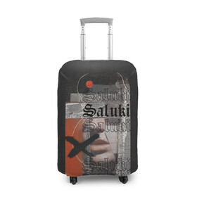 Чехол для чемодана 3D с принтом SALUKI , 86% полиэфир, 14% спандекс | двустороннее нанесение принта, прорези для ручек и колес | rap | saluki | saluki rap | рэп | рэпер | салюки