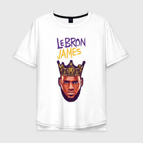 Мужская футболка хлопок Oversize с принтом LEBRON JAMES , 100% хлопок | свободный крой, круглый ворот, “спинка” длиннее передней части | 24 lakers | kobe bryant | lakers | lebron james. | los angeles lakers | баскетбол | коби брайант | лос анджелес лейкерс | лосанджелес лейкерс