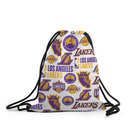 Рюкзак-мешок 3D с принтом LAKERS LOGO , 100% полиэстер | плотность ткани — 200 г/м2, размер — 35 х 45 см; лямки — толстые шнурки, застежка на шнуровке, без карманов и подкладки | 24 lakers | kobe bryant | lakers | los angeles lakers | баскетбол. | коби брайант | лос анджелес лейкерс | лосанджелес лейкерс