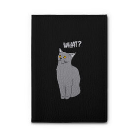 Обложка для автодокументов с принтом What cat , натуральная кожа |  размер 19,9*13 см; внутри 4 больших “конверта” для документов и один маленький отдел — туда идеально встанут права | cat | kitten | kitty | what кот | британская кошка | британский кот | в смысле | взгляд | вопрос | вопросительный знак | глаза кота | животные | кот мем | котенок | котик | котята | кошак | кошка | мемы