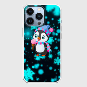 Чехол для iPhone 13 Pro с принтом Новогодний пингвин ,  |  | 2021 | new year | бык | год быка | девочка | дед мороз | детям | дочке | мальчик | модная | модный | мороженое | новогодний дизайн | новогодний пингвин | новогодняя | новый год | пенгвин | пингвин | пингвины