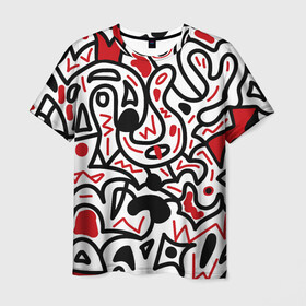 Мужская футболка 3D с принтом Африканский хаос , 100% полиэфир | прямой крой, круглый вырез горловины, длина до линии бедер | minimal | абстракция | креатив | минимализм | текстуры