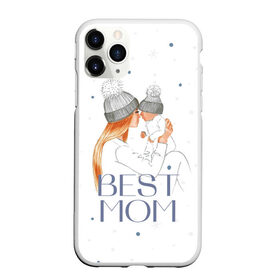 Чехол для iPhone 11 Pro Max матовый с принтом Лучшая мама , Силикон |  | белый | зима | лучшая | любовь | мама | семья | снег | тепло | уют