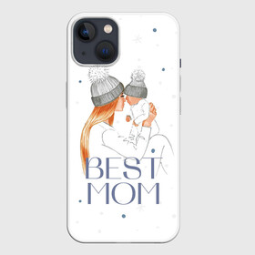 Чехол для iPhone 13 с принтом Лучшая мама ,  |  | белый | зима | лучшая | любовь | мама | семья | снег | тепло | уют