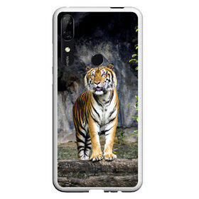 Чехол для Honor P Smart Z с принтом ТИГР В ЛЕСУ , Силикон | Область печати: задняя сторона чехла, без боковых панелей | Тематика изображения на принте: tiger | амурский | бенгальский | в зоопарке | в лесу | дикий | кошка | крупная | полосатый | тигр | тигренок | тигрица