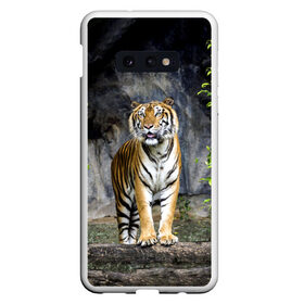 Чехол для Samsung S10E с принтом ТИГР В ЛЕСУ , Силикон | Область печати: задняя сторона чехла, без боковых панелей | tiger | амурский | бенгальский | в зоопарке | в лесу | дикий | кошка | крупная | полосатый | тигр | тигренок | тигрица