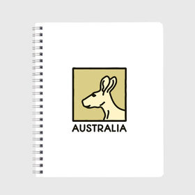 Тетрадь с принтом Australia , 100% бумага | 48 листов, плотность листов — 60 г/м2, плотность картонной обложки — 250 г/м2. Листы скреплены сбоку удобной пружинной спиралью. Уголки страниц и обложки скругленные. Цвет линий — светло-серый
 | australia | австралия | животные | кенгуру | страны