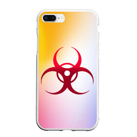 Чехол для iPhone 7Plus/8 Plus матовый с принтом Biohazard , Силикон | Область печати: задняя сторона чехла, без боковых панелей | Тематика изображения на принте: biohazard | ncov2019 | plague inc | virus | вирус | градиент | знак | карантин | ковид | корона | коронавирус | опасность