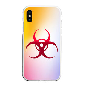 Чехол для iPhone XS Max матовый с принтом Biohazard , Силикон | Область печати: задняя сторона чехла, без боковых панелей | Тематика изображения на принте: biohazard | ncov2019 | plague inc | virus | вирус | градиент | знак | карантин | ковид | корона | коронавирус | опасность