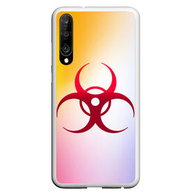 Чехол для Honor P30 с принтом Biohazard , Силикон | Область печати: задняя сторона чехла, без боковых панелей | biohazard | ncov2019 | plague inc | virus | вирус | градиент | знак | карантин | ковид | корона | коронавирус | опасность