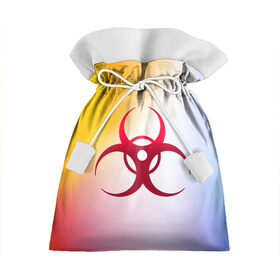 Подарочный 3D мешок с принтом Biohazard , 100% полиэстер | Размер: 29*39 см | biohazard | ncov2019 | plague inc | virus | вирус | градиент | знак | карантин | ковид | корона | коронавирус | опасность