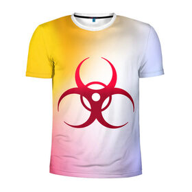 Мужская футболка 3D спортивная с принтом Biohazard , 100% полиэстер с улучшенными характеристиками | приталенный силуэт, круглая горловина, широкие плечи, сужается к линии бедра | biohazard | ncov2019 | plague inc | virus | вирус | градиент | знак | карантин | ковид | корона | коронавирус | опасность