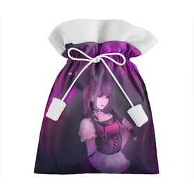 Подарочный 3D мешок с принтом Anime girl demon , 100% полиэстер | Размер: 29*39 см | Тематика изображения на принте: anime | demon | girl | аниме | девушка | демон | коса | рога