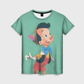 Женская футболка 3D с принтом Пиноккио , 100% полиэфир ( синтетическое хлопкоподобное полотно) | прямой крой, круглый вырез горловины, длина до линии бедер | disney | pinocchio | vdkimel | дисней | пиноккио