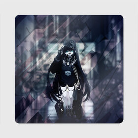 Магнит виниловый Квадрат с принтом Anime Cyber , полимерный материал с магнитным слоем | размер 9*9 см, закругленные углы | anime | cyber | mask | аниме тян | в маске | девушка | кибер