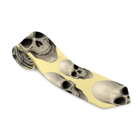 Галстук 3D с принтом Черепа (2 вариант) , 100% полиэстер | Длина 148 см; Плотность 150-180 г/м2 | Тематика изображения на принте: кости | популярные иллюстрации | скелеты | черепа