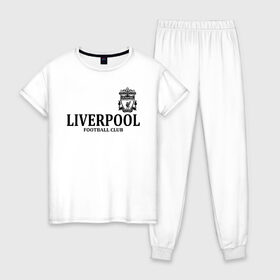 Женская пижама хлопок с принтом Liverpool FC , 100% хлопок | брюки и футболка прямого кроя, без карманов, на брюках мягкая резинка на поясе и по низу штанин | anfield | club | english | fc | liverpool | reds | soccer | английский | клуб | красные | ливерпуль | фк | футбол | футбольный | энфилд