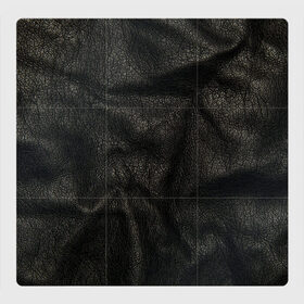 Магнитный плакат 3Х3 с принтом Черная кожа , Полимерный материал с магнитным слоем | 9 деталей размером 9*9 см | кожа | кожанка | косуха | рельеф | складки | текстура | черный