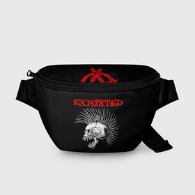 Поясная сумка 3D с принтом The Exploited , 100% полиэстер | плотная ткань, ремень с регулируемой длиной, внутри несколько карманов для мелочей, основное отделение и карман с обратной стороны сумки застегиваются на молнию | exploited | punks | punks not dead | the exploited | панк не сдох | панки | уоти | череп | эксплоитед