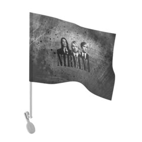 Флаг для автомобиля с принтом Нирвана , 100% полиэстер | Размер: 30*21 см | kurt cobain | nirvana | rock | курт кобейн | нирвана | рок