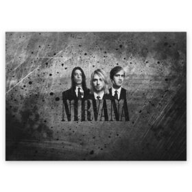Поздравительная открытка с принтом Нирвана , 100% бумага | плотность бумаги 280 г/м2, матовая, на обратной стороне линовка и место для марки
 | kurt cobain | nirvana | rock | курт кобейн | нирвана | рок