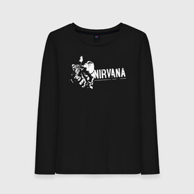 Женский лонгслив хлопок с принтом Nirvana , 100% хлопок |  | alternative rock | american | grunge | music | nirvana | rock | rock band | usa | альтернативный рок | американская | гранж | музыка | рок | рок группа | сша