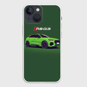 Чехол для iPhone 13 mini с принтом AUDI RS Q3 | АУДИ СПОРТ (Z) ,  |  | audi | auto | perfomance | q3 | rs | rs q3 | rsq3 | sport | авто | автомобиль | автомобильные | ауди | бренд | ку 3 | ку3 | марка | машины | перфоманс | рс | спорт