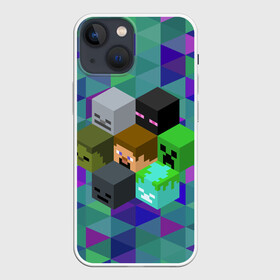 Чехол для iPhone 13 mini с принтом Minecraft ,  |  | creeper | minecraft | блок | игра | крипер | майнкрафт | победитель | приключения