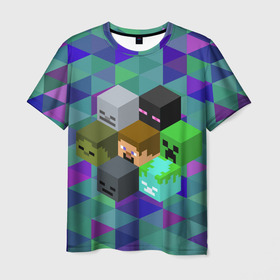 Мужская футболка 3D с принтом Minecraft , 100% полиэфир | прямой крой, круглый вырез горловины, длина до линии бедер | creeper | minecraft | блок | игра | крипер | майнкрафт | победитель | приключения
