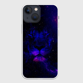 Чехол для iPhone 13 mini с принтом ЗВЕЗДНЫЙ ЛЕВ ,  |  | animal | dark | king | lion | star | животные | звезды | звери | космос | лев | неон | силуэт | тьма | ультрафиолет | царь
