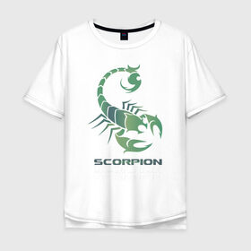 Мужская футболка хлопок Oversize с принтом Scorpion , 100% хлопок | свободный крой, круглый ворот, “спинка” длиннее передней части | 