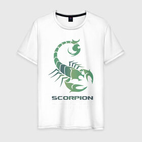 Мужская футболка хлопок с принтом Scorpion , 100% хлопок | прямой крой, круглый вырез горловины, длина до линии бедер, слегка спущенное плечо. | 