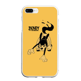 Чехол для iPhone 7Plus/8 Plus матовый с принтом Bendy And The Ink Machine , Силикон | Область печати: задняя сторона чехла, без боковых панелей | bendy | bendy and the ink machine | бенди | бени | бенни | бэнди | детская | детям | игра | капли | компьютерная игра | краска | машина | подтеки | ужастик | чернила | чернильная