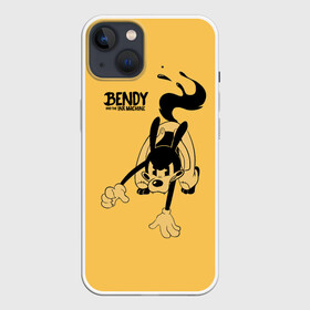 Чехол для iPhone 13 с принтом Bendy And The Ink Machine ,  |  | bendy | bendy and the ink machine | бенди | бени | бенни | бэнди | детская | детям | игра | капли | компьютерная игра | краска | машина | подтеки | ужастик | чернила | чернильная