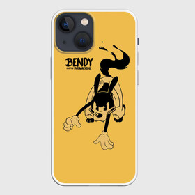 Чехол для iPhone 13 mini с принтом Bendy And The Ink Machine ,  |  | bendy | bendy and the ink machine | бенди | бени | бенни | бэнди | детская | детям | игра | капли | компьютерная игра | краска | машина | подтеки | ужастик | чернила | чернильная