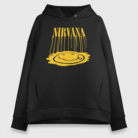 Женское худи Oversize хлопок с принтом Nirvana , френч-терри — 70% хлопок, 30% полиэстер. Мягкий теплый начес внутри —100% хлопок | боковые карманы, эластичные манжеты и нижняя кромка, капюшон на магнитной кнопке | alternative rock | american | grunge | music | nirvana | rock | rock band | usa | альтернативный рок | американская | гранж | музыка | рок | рок группа | сша