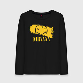 Женский лонгслив хлопок с принтом Nirvana , 100% хлопок |  | alternative rock | american | grunge | music | nirvana | rock | rock band | usa | альтернативный рок | американская | гранж | музыка | рок | рок группа | сша