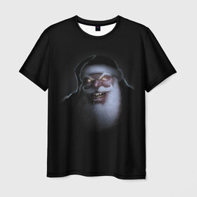 Мужская футболка 3D с принтом Very bad Santa , 100% полиэфир | прямой крой, круглый вырез горловины, длина до линии бедер | beard | jaw | moustache | new year | saliva | santa claus | teeth | борода | дед мороз | зубы | новый год | пасть | санта клаус | слюна | усы