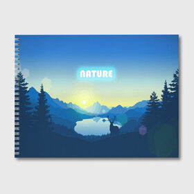 Альбом для рисования с принтом NATURE , 100% бумага
 | матовая бумага, плотность 200 мг. | Тематика изображения на принте: горы | закат | лес | ночное небо | озеро в лесу | олень в лесу | природа | солнце
