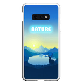 Чехол для Samsung S10E с принтом NATURE , Силикон | Область печати: задняя сторона чехла, без боковых панелей | горы | закат | лес | ночное небо | озеро в лесу | олень в лесу | природа | солнце
