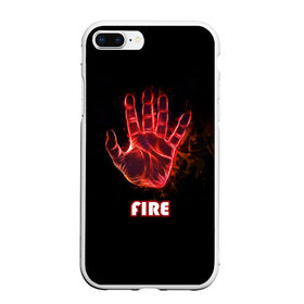 Чехол для iPhone 7Plus/8 Plus матовый с принтом FIRE , Силикон | Область печати: задняя сторона чехла, без боковых панелей | Тематика изображения на принте: amoled | огонь | пальцы | рука в огне | рука человека
